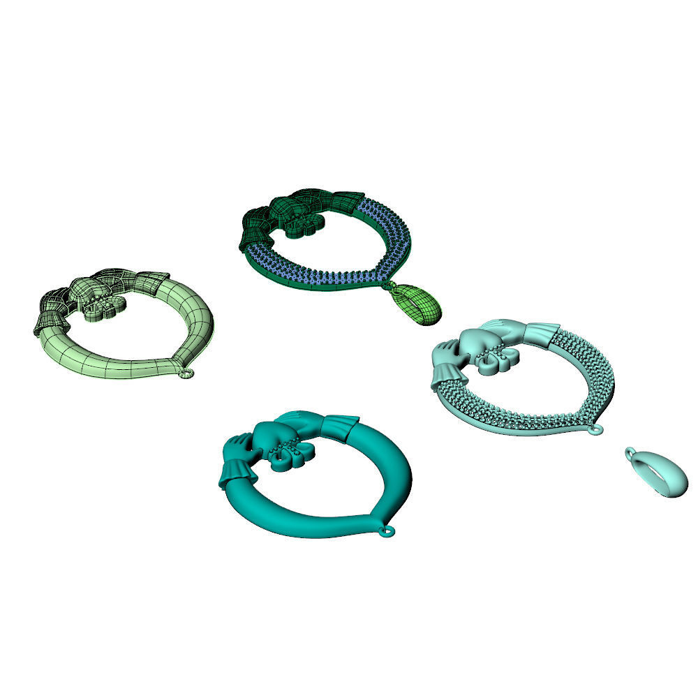 Claddagh Pendant 3D print model_15