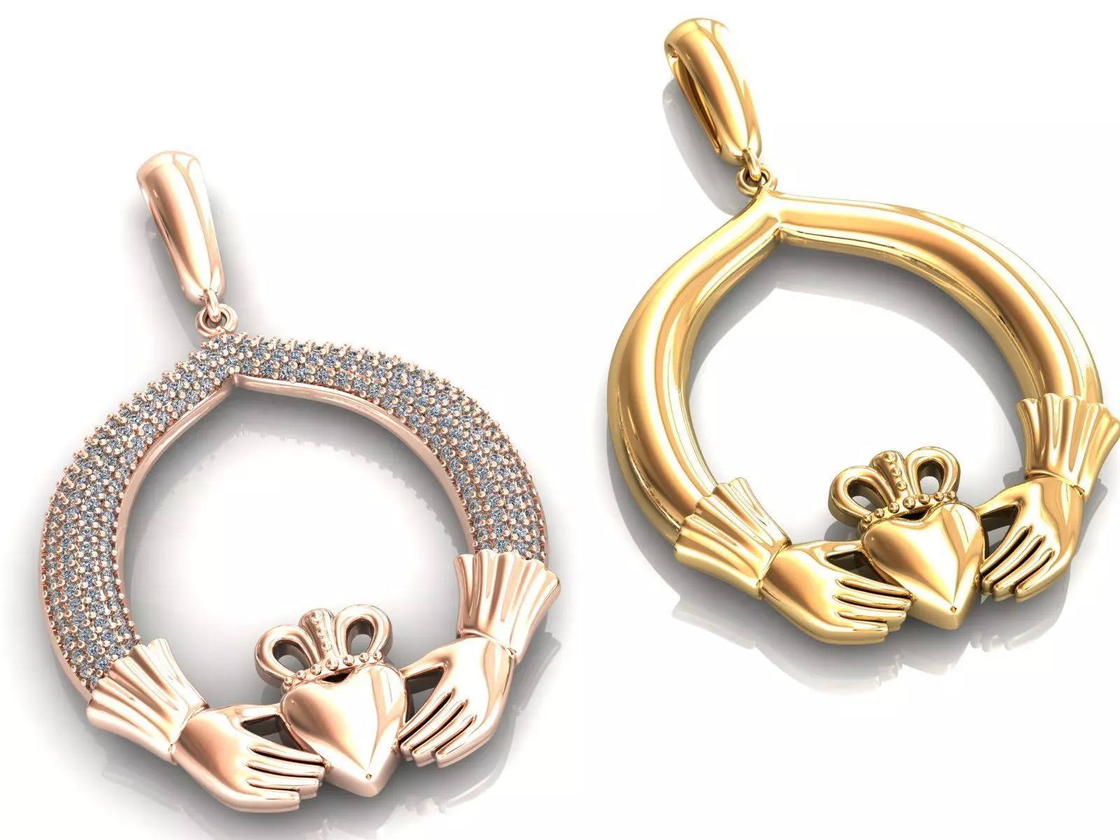 Claddagh Pendant 3D print model_0