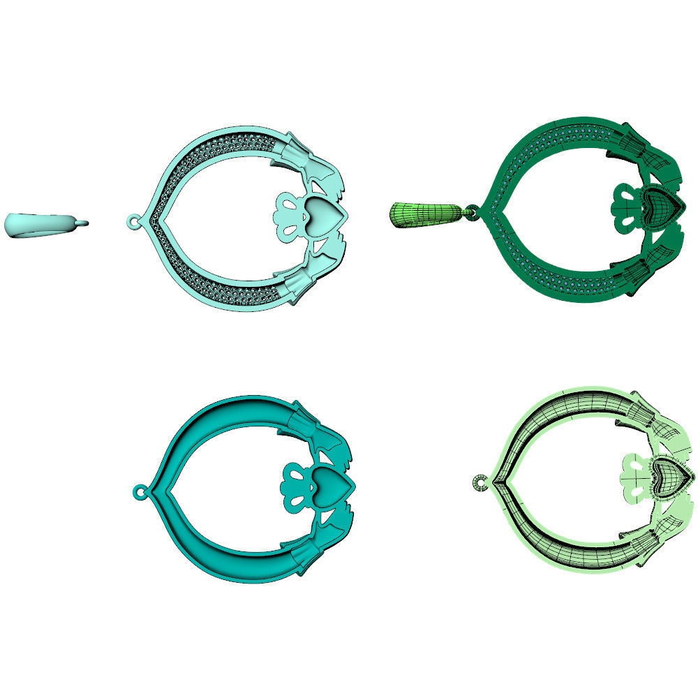 Claddagh Pendant 3D print model_13