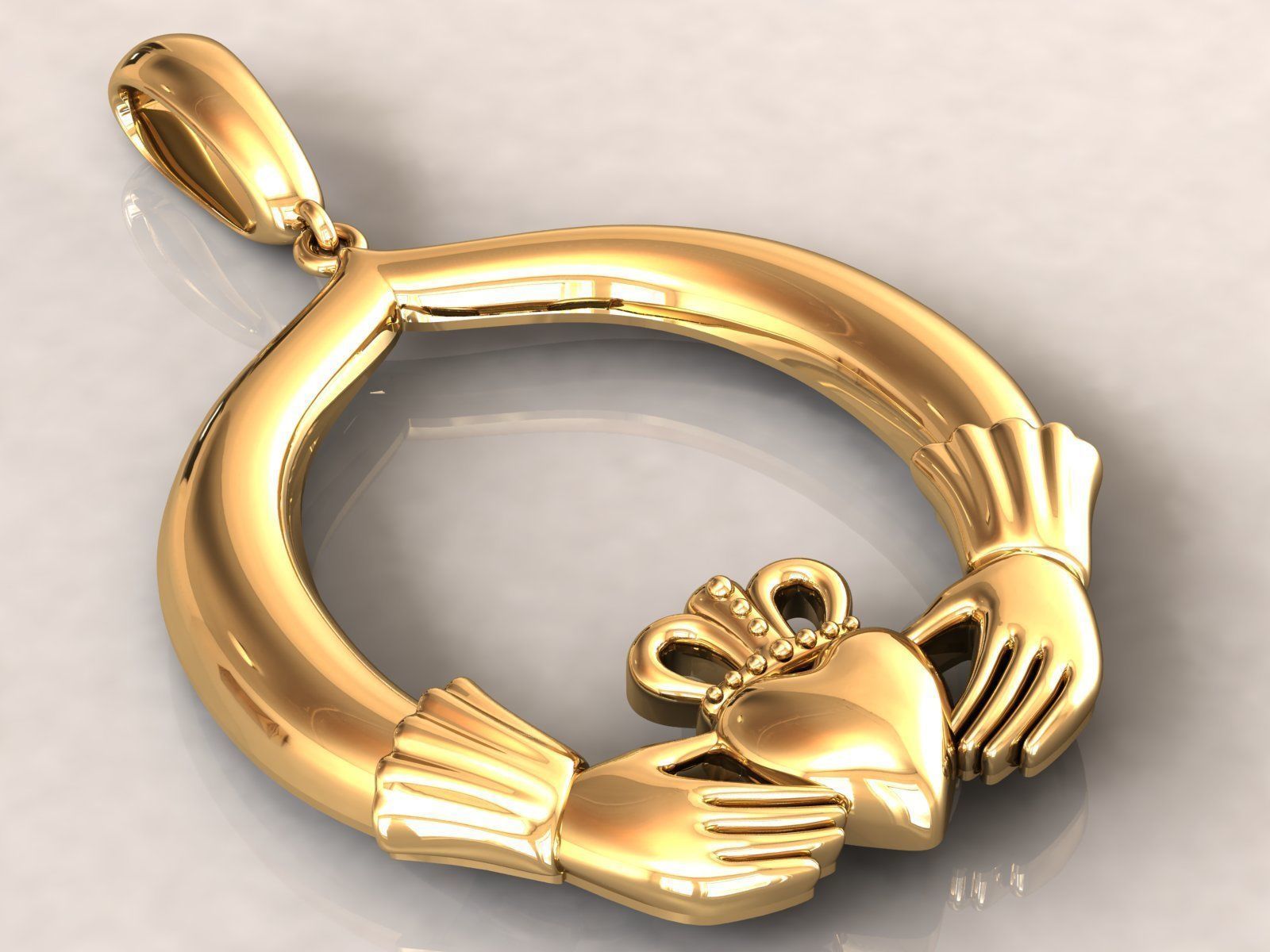 Claddagh Pendant 3D print model_5