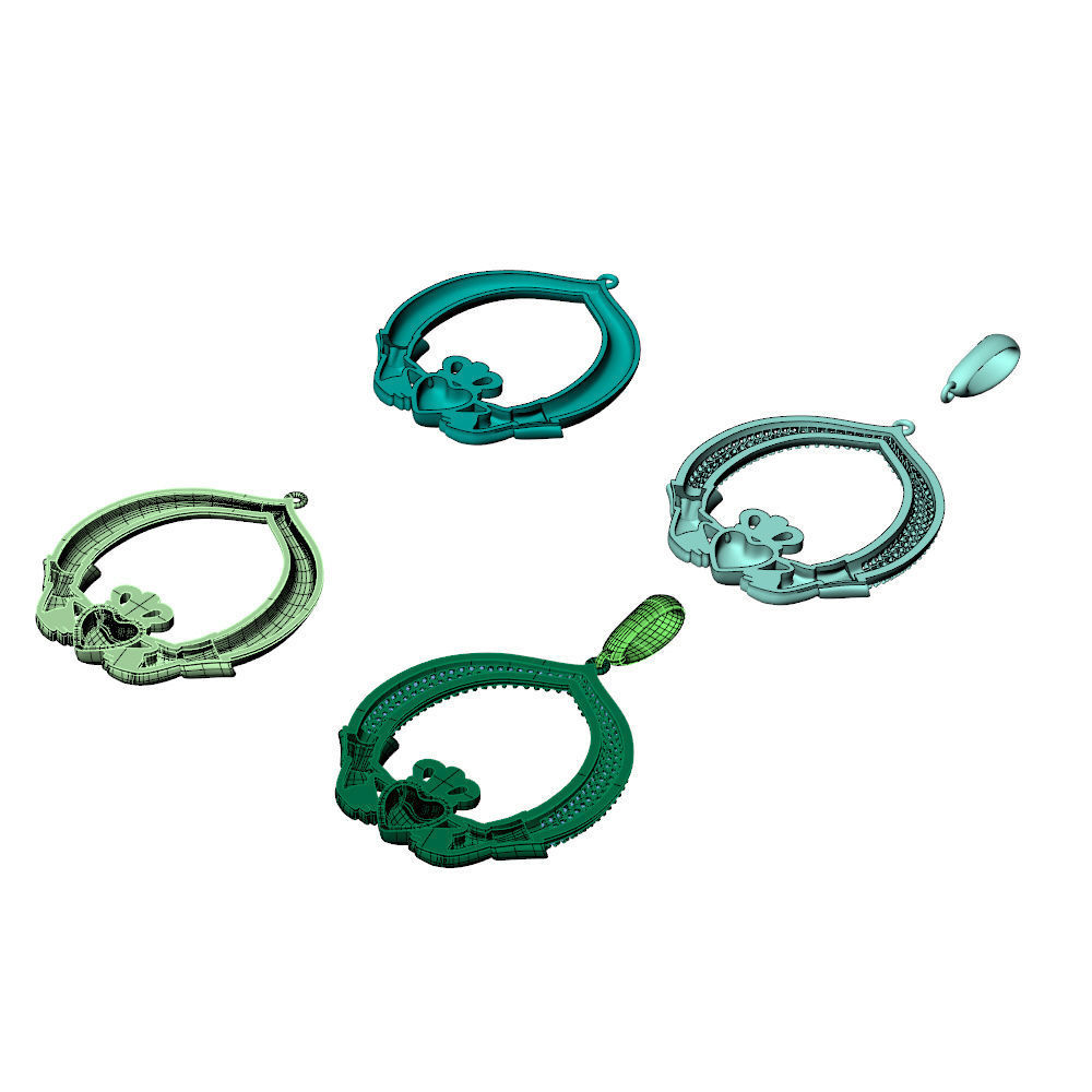 Claddagh Pendant 3D print model_17