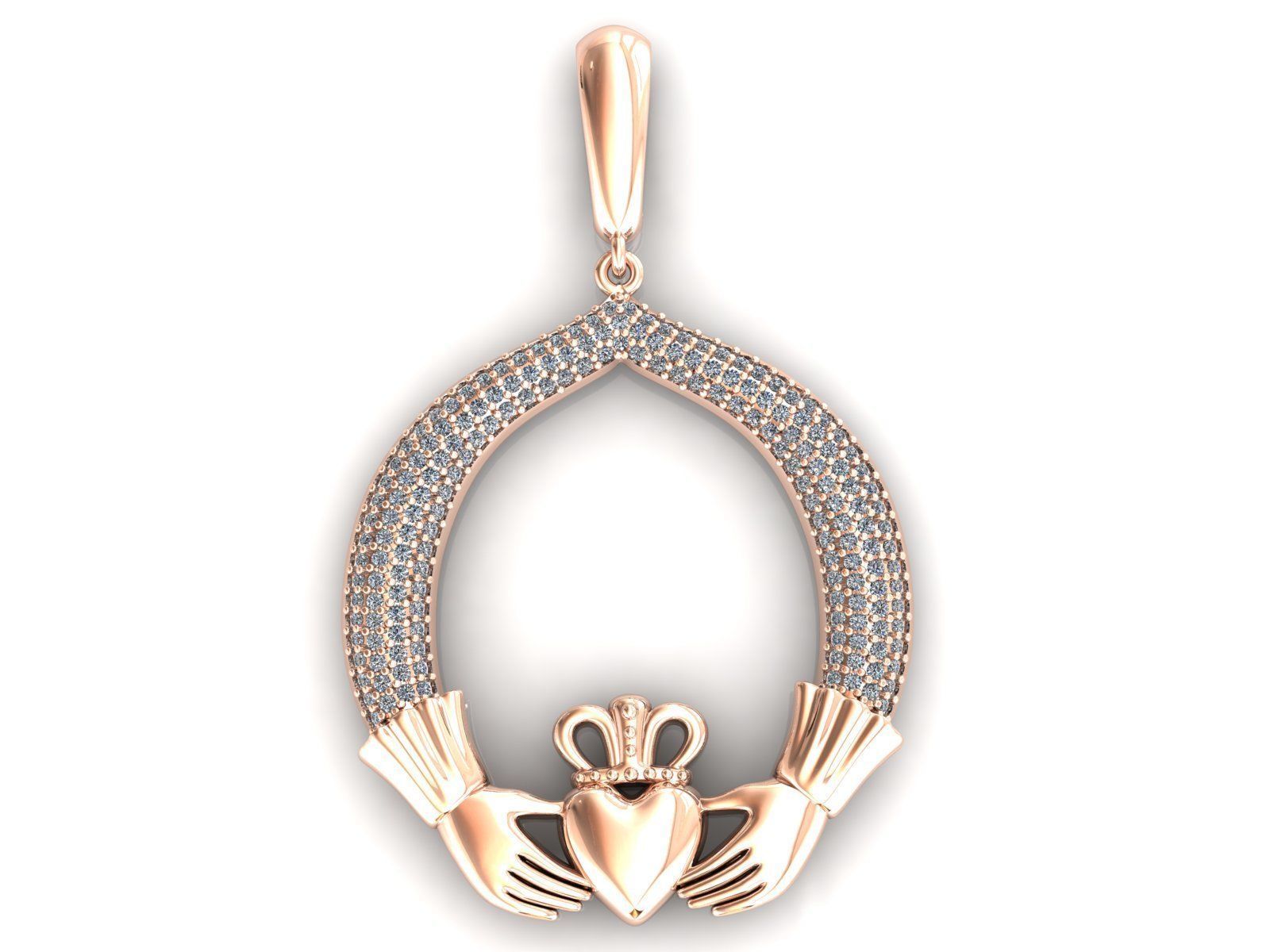 Claddagh Pendant 3D print model_1