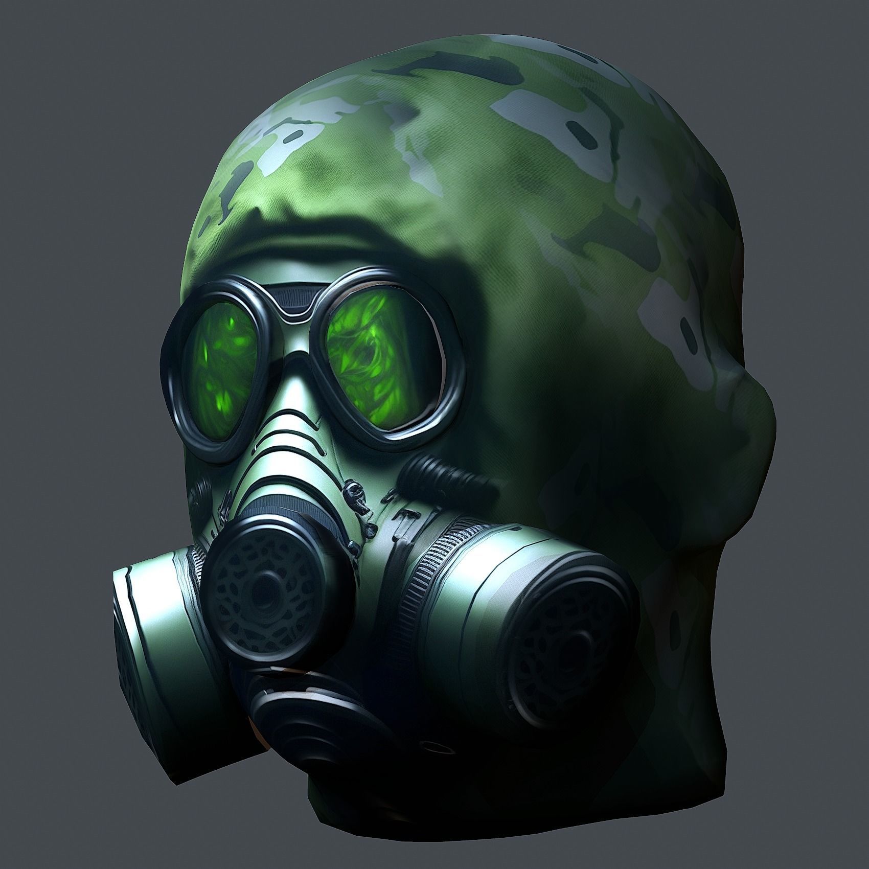 Helmet 3d model military combat Military Low-poly Low-poly 3D model_3