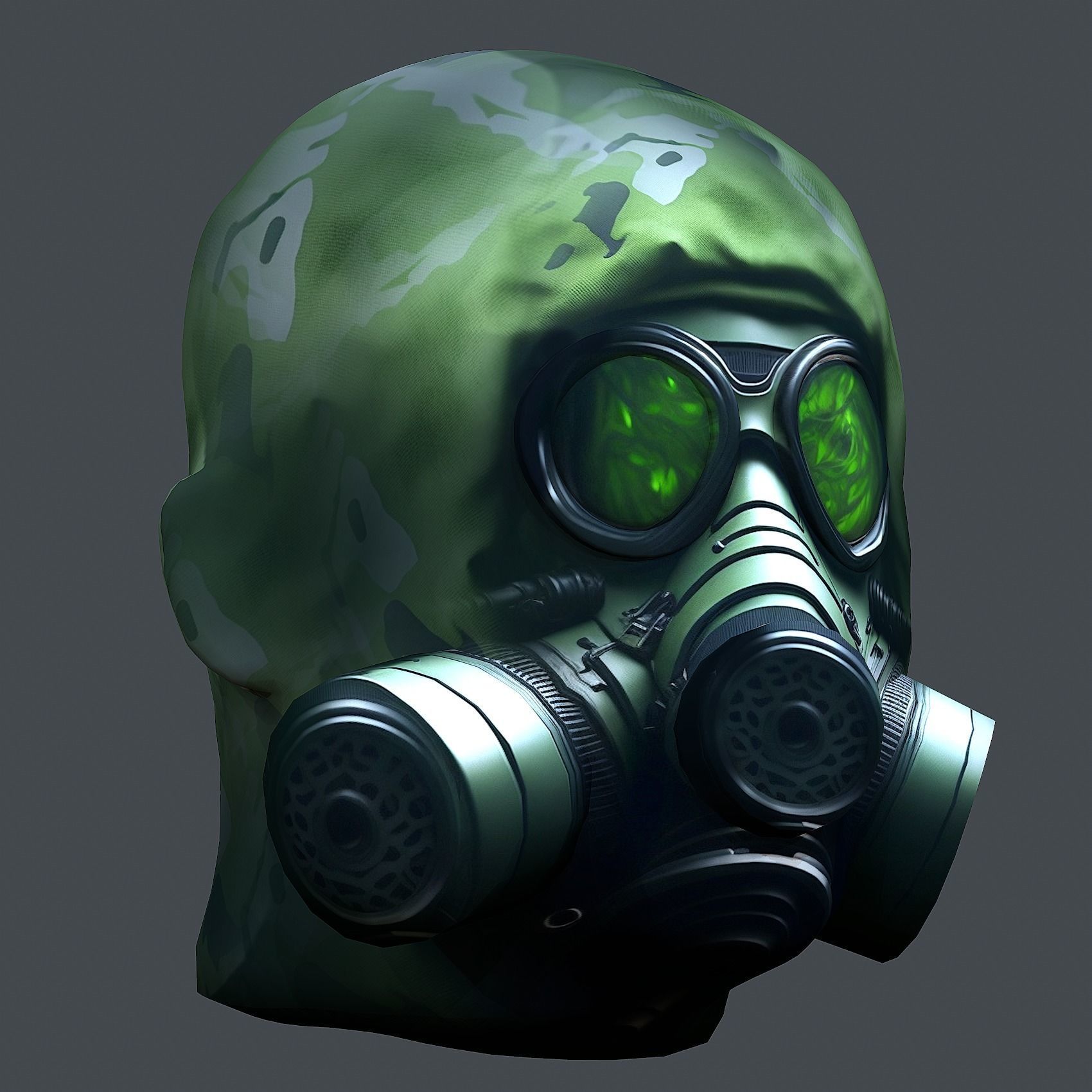 Helmet 3d model military combat Military Low-poly Low-poly 3D model_2