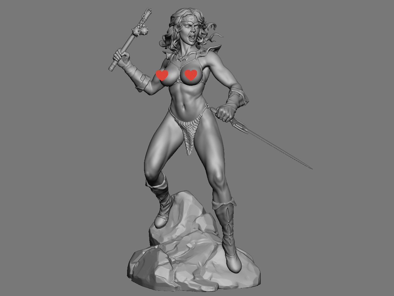 Red Sonja NSFW 3D print model_3