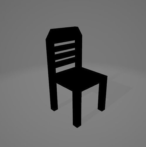 kursi vrmeta Low-poly 3D model