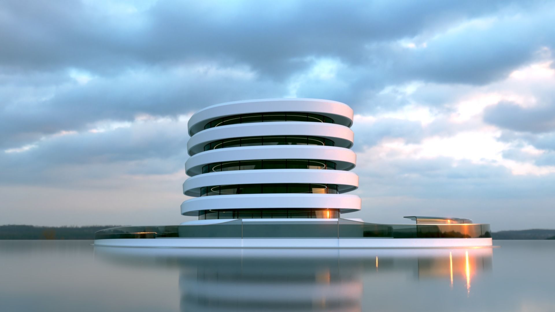 Futuristic Building Concept V2-01 3D model_4