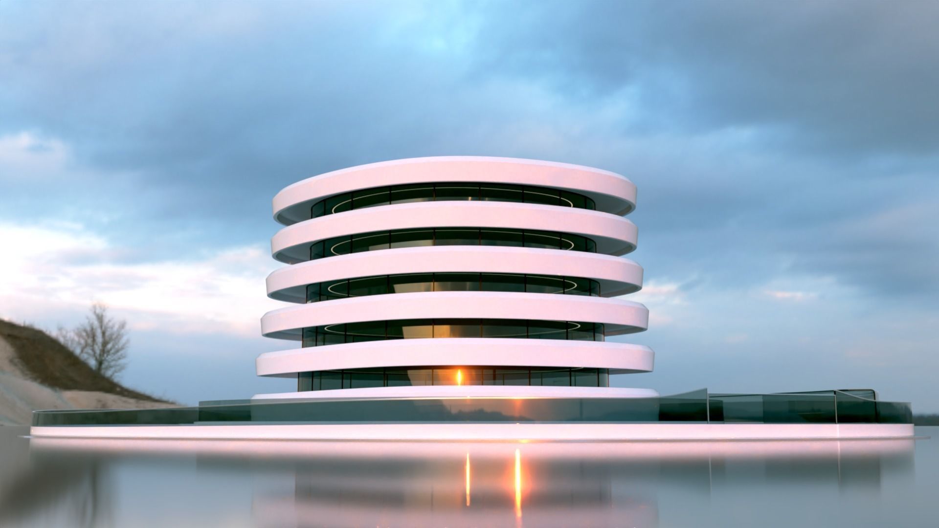 Futuristic Building Concept V2-01 3D model_2