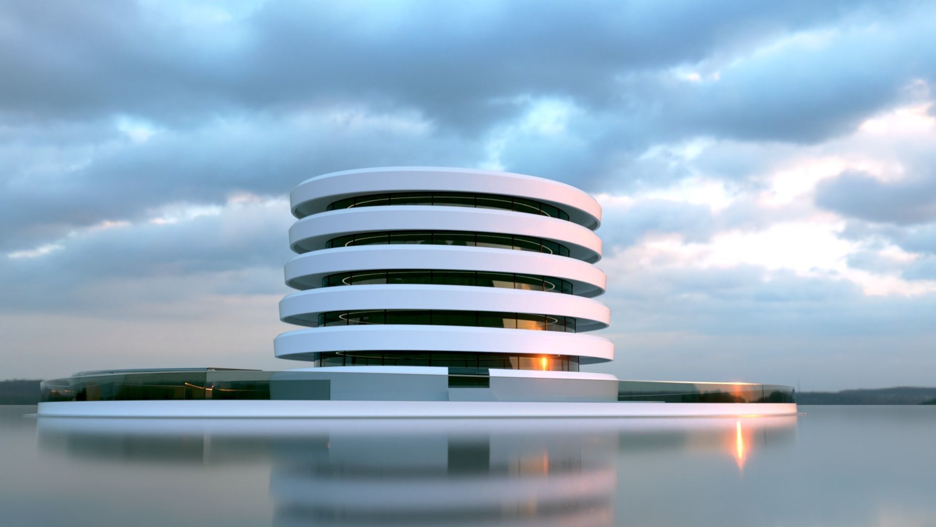 Futuristic Building Concept V2-01 3D model_6