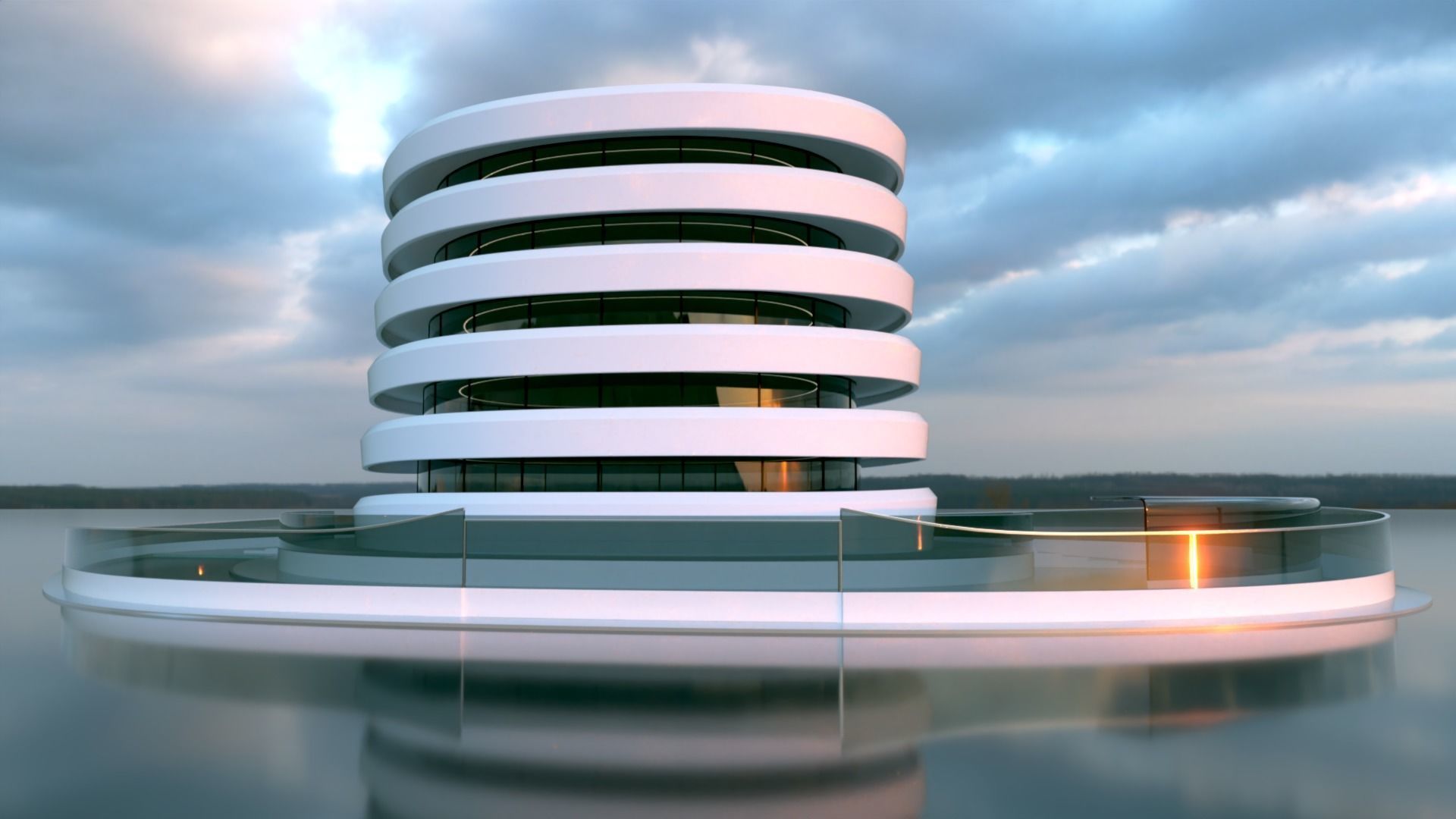 Futuristic Building Concept V2-01 3D model_12