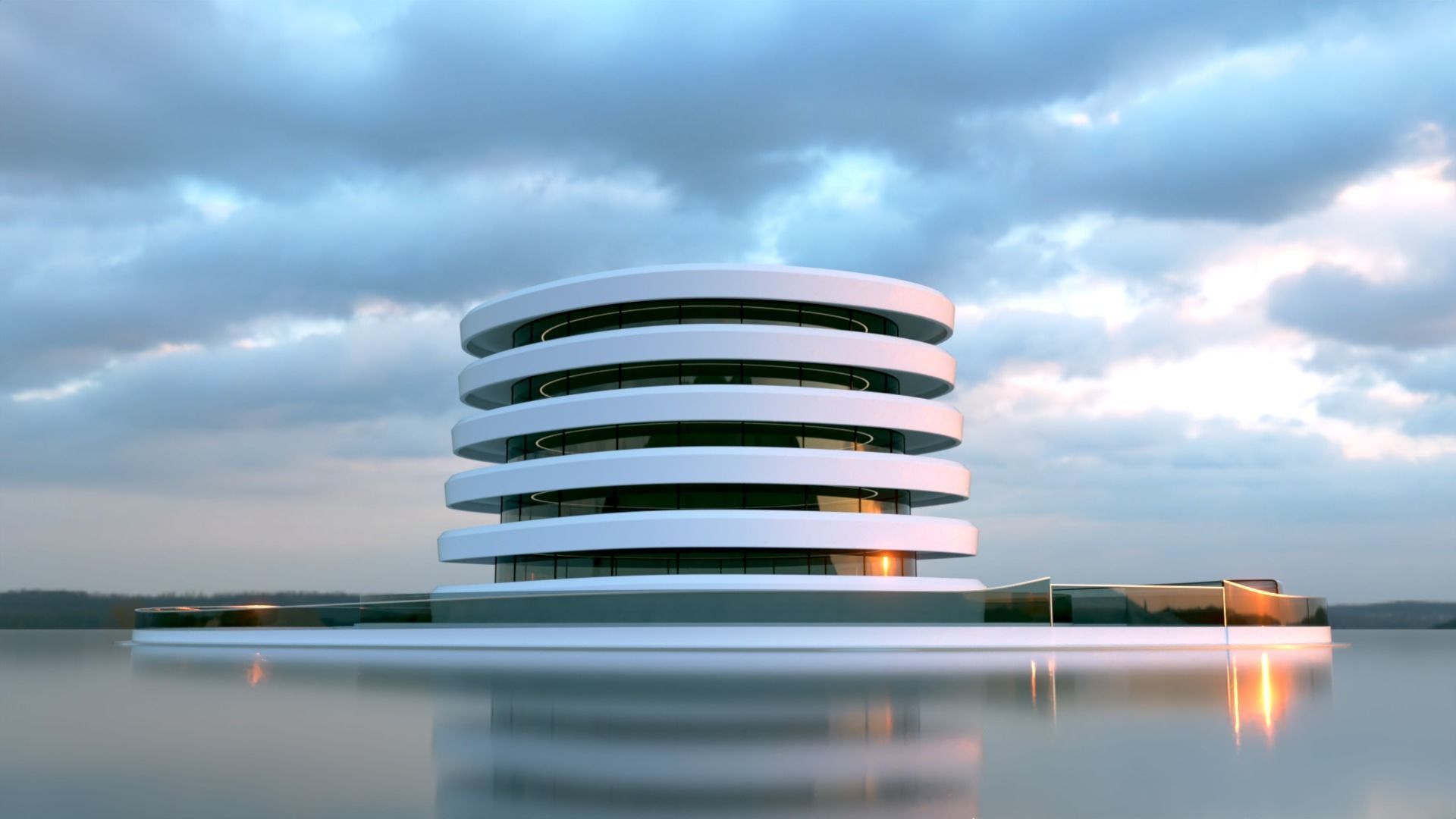 Futuristic Building Concept V2-01 3D model_3