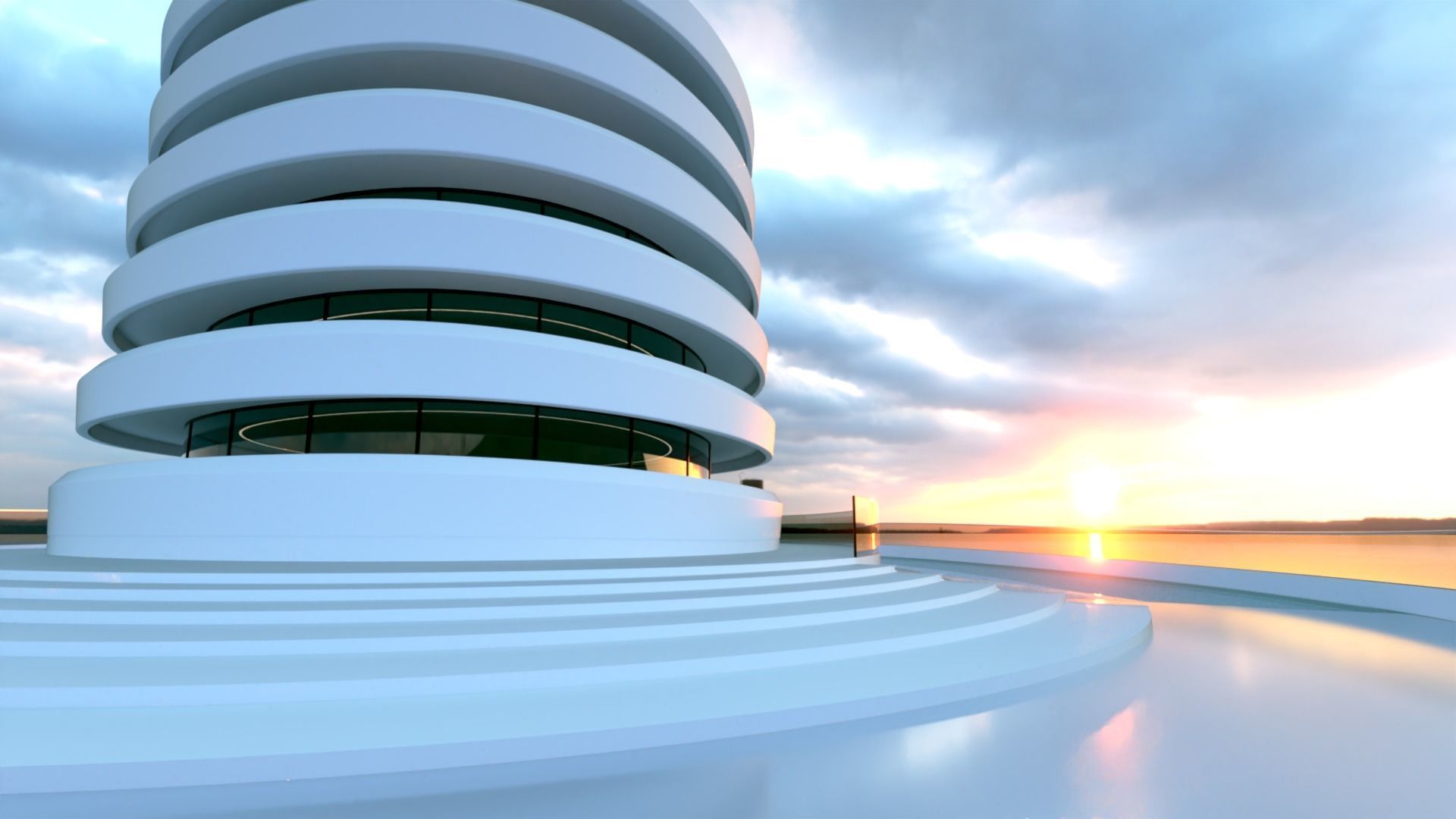 Futuristic Building Concept V2-01 3D model_16