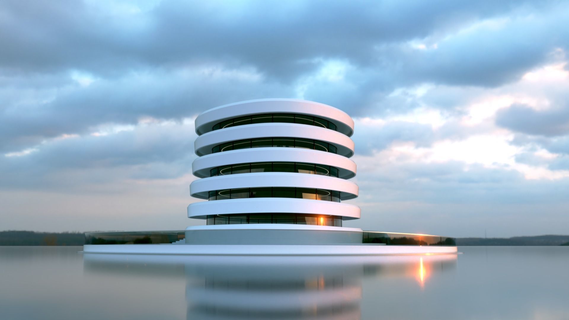 Futuristic Building Concept V2-01 3D model_9