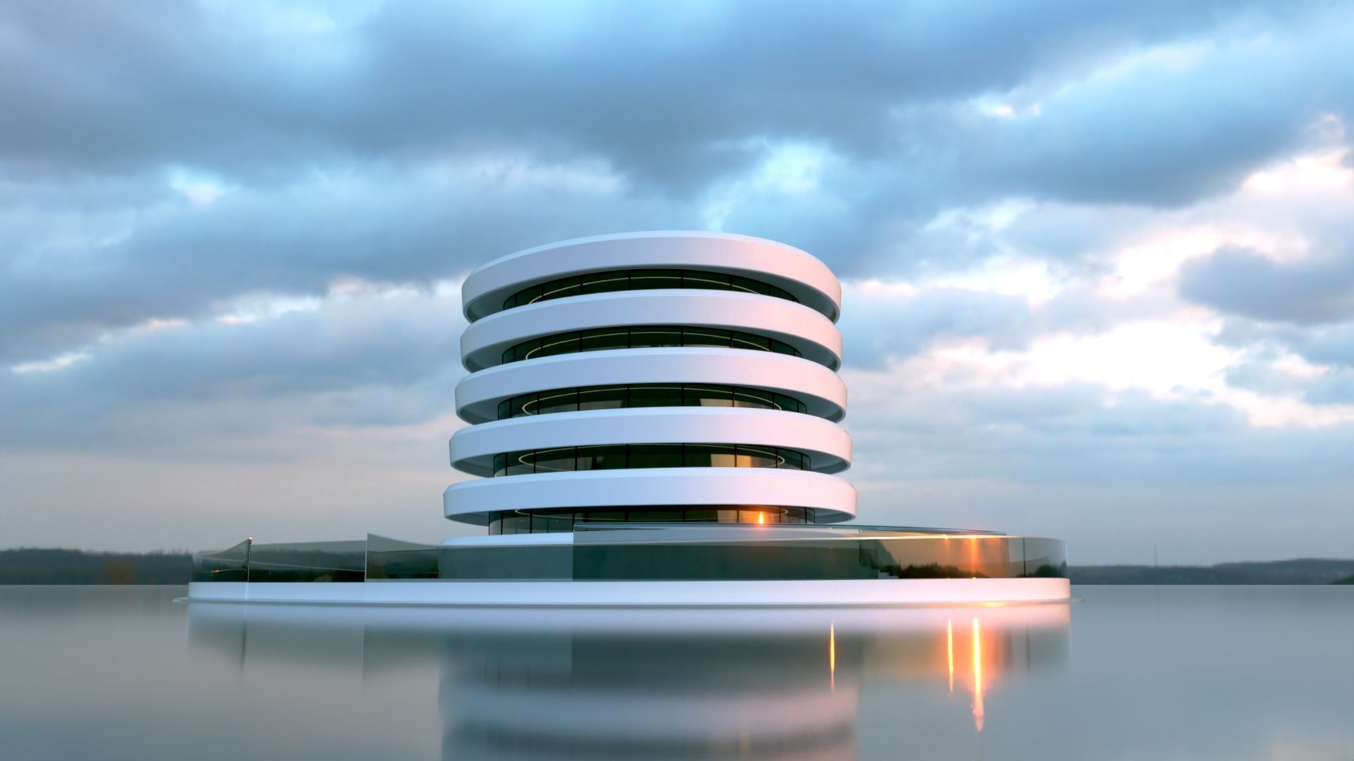 Futuristic Building Concept V2-01 3D model_1