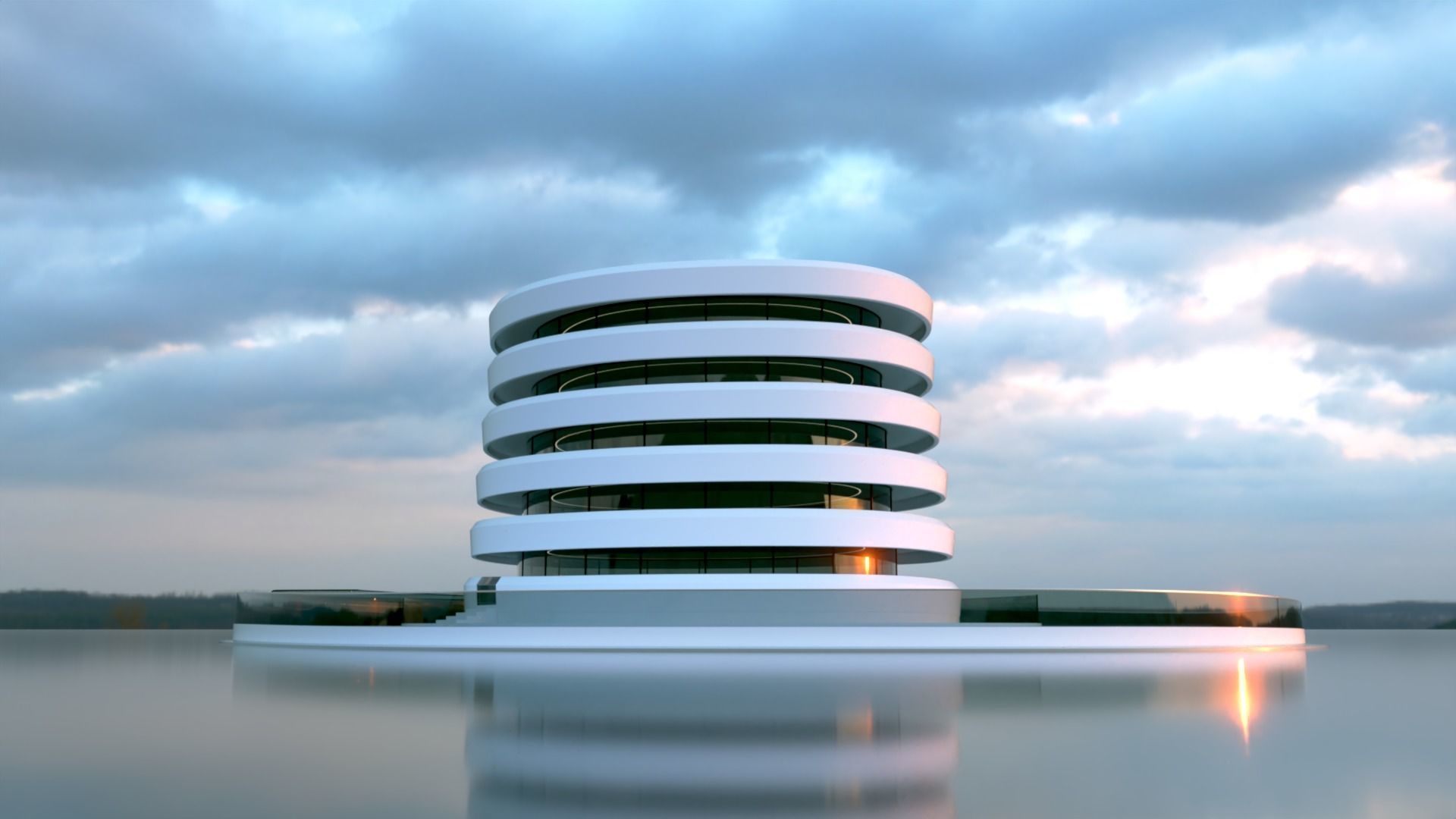 Futuristic Building Concept V2-01 3D model_8