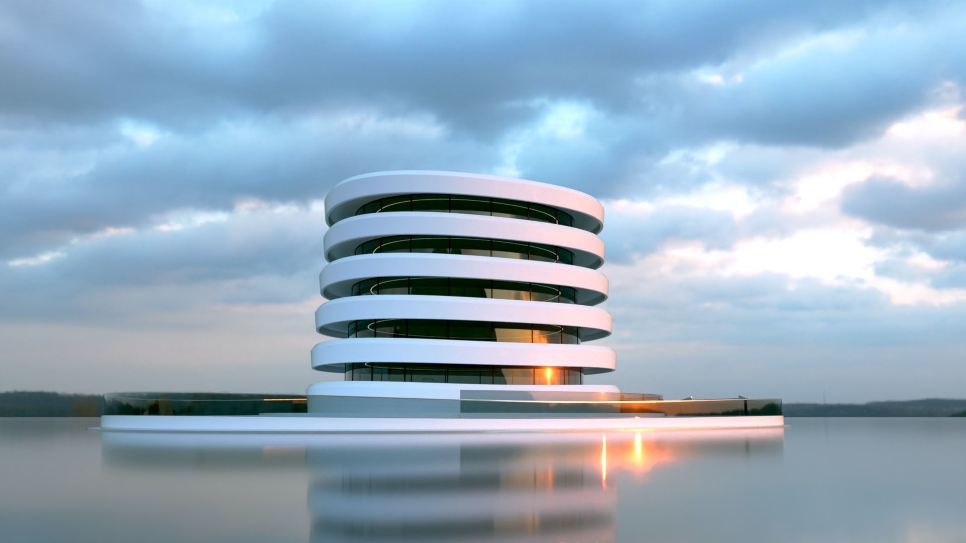 Futuristic Building Concept V2-01 3D model_10