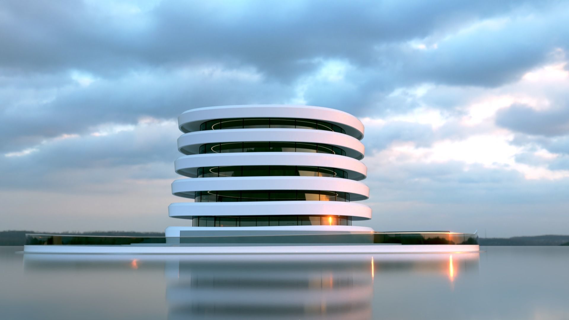 Futuristic Building Concept V2-01 3D model_11