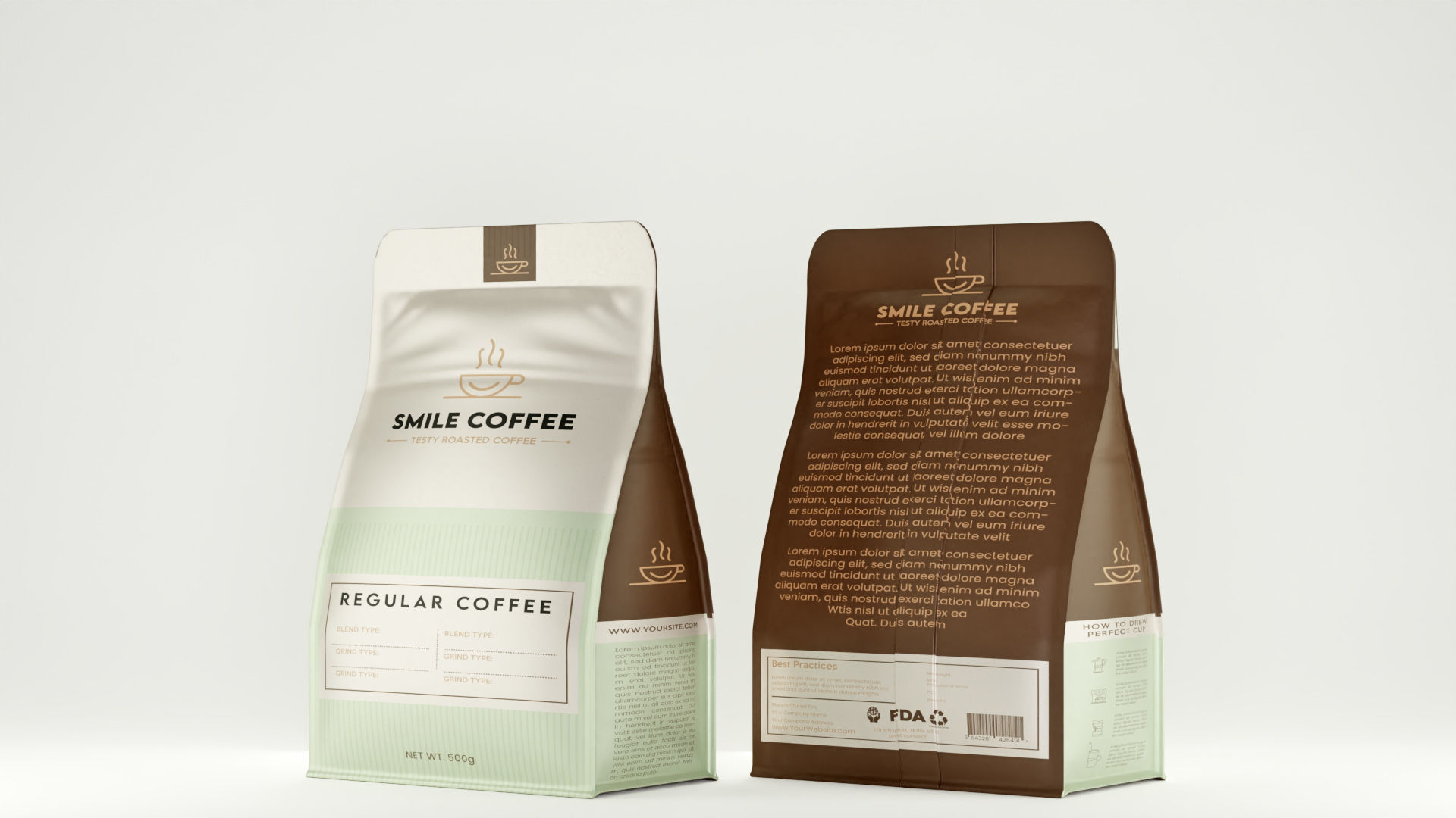 Coffee Pouch Packaging - 3D Model 3D model_8