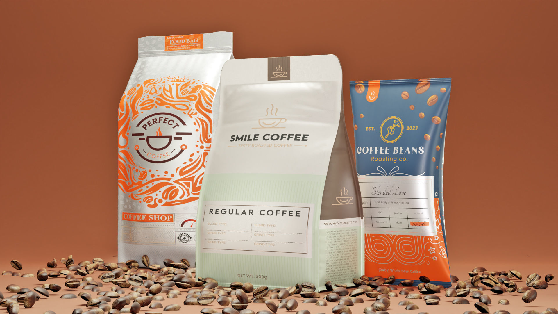 Coffee Pouch Packaging - 3D Model 3D model_1