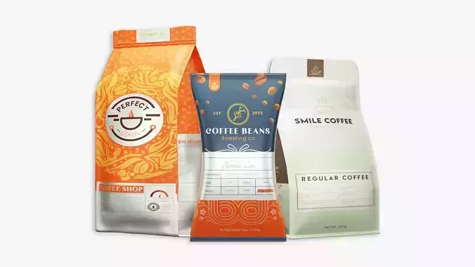 Coffee Pouch Packaging - 3D Model