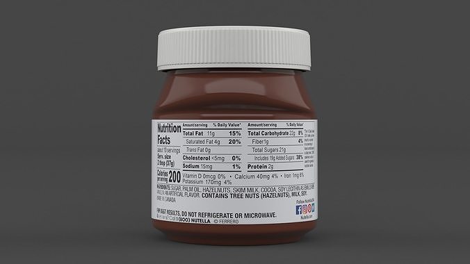 Nutella Hazelnut Spread with Cocoa 3D model 3