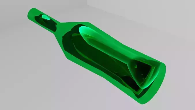 liquid storage glass bottle Low-poly 3D model