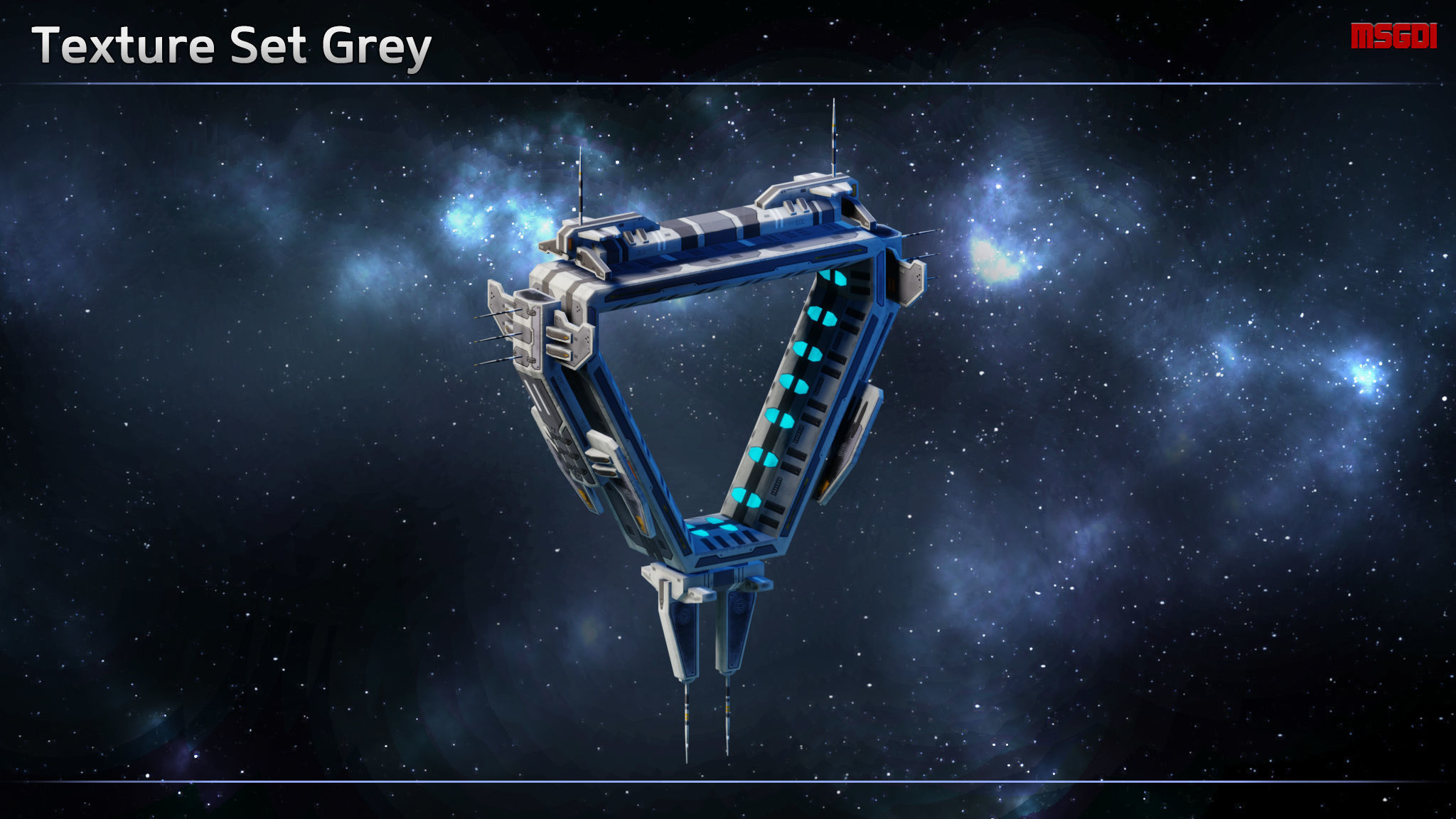 Spaceship Jumpgates II Low-poly 3D model_7