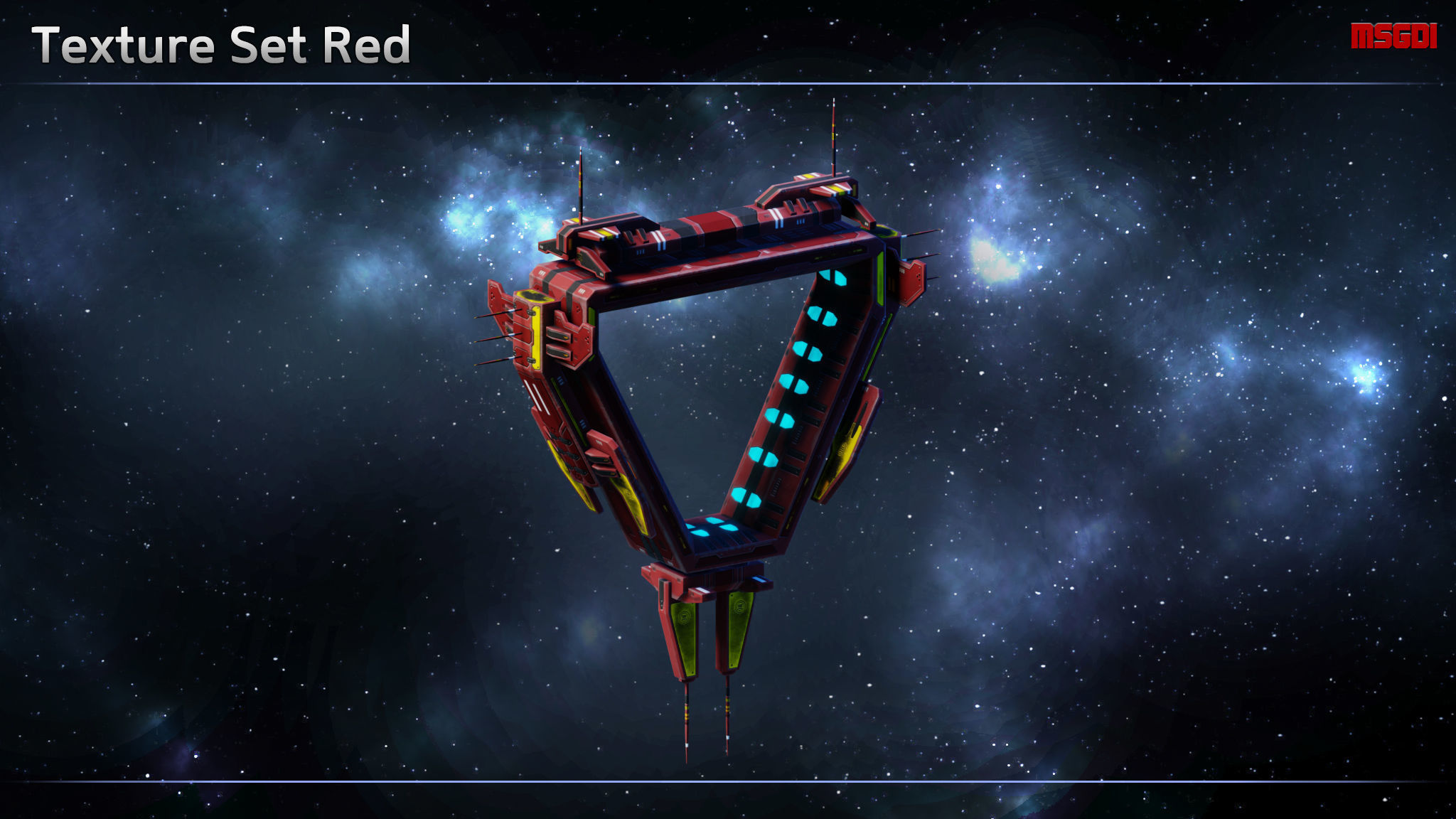 Spaceship Jumpgates II Low-poly 3D model_8