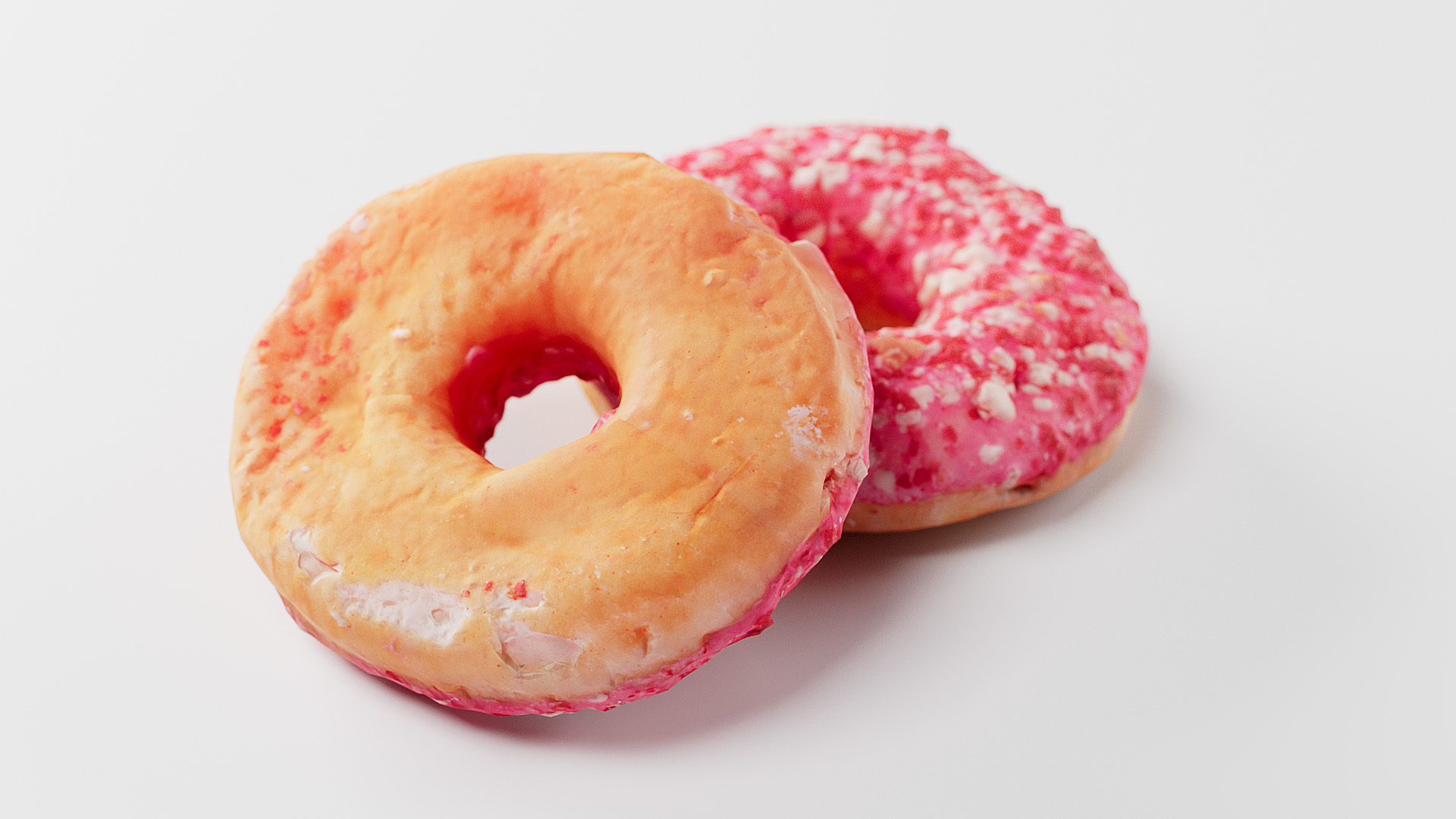 Strawberry Donut - 3D Scan Low-poly 3D model_1
