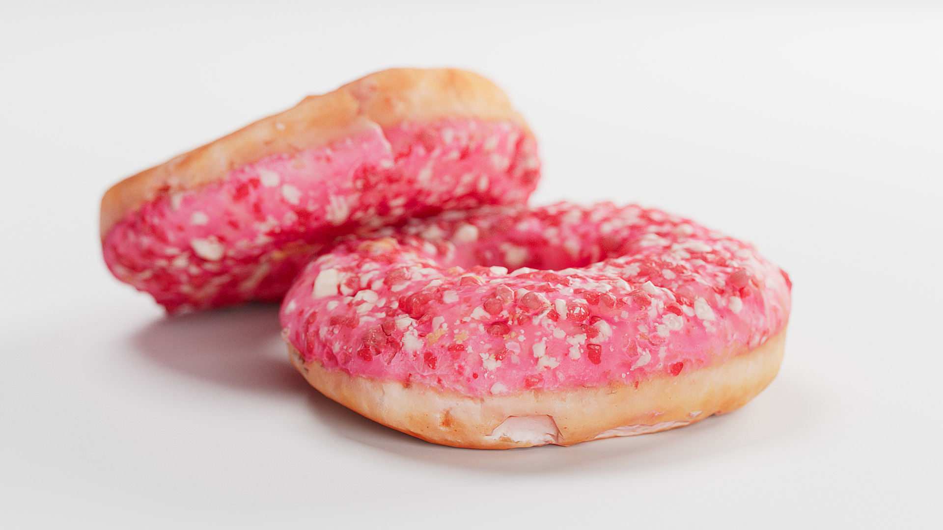 Strawberry Donut - 3D Scan Low-poly 3D model_3