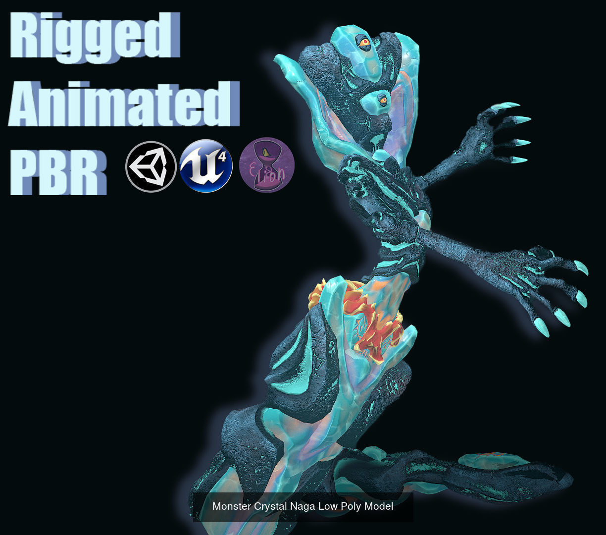 SUPER Crystal Monster PACK 3D Model Collection_16