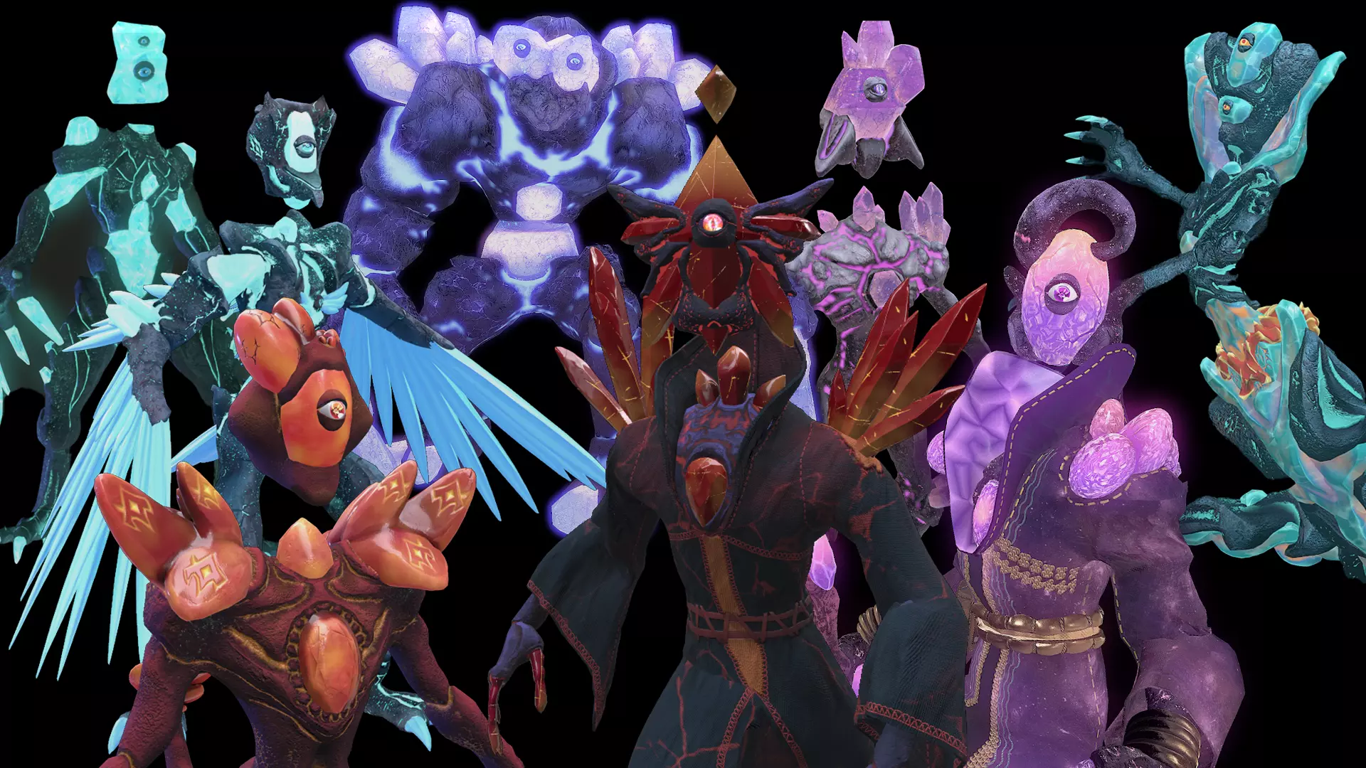 SUPER Crystal Monster PACK 3D Model Collection_0