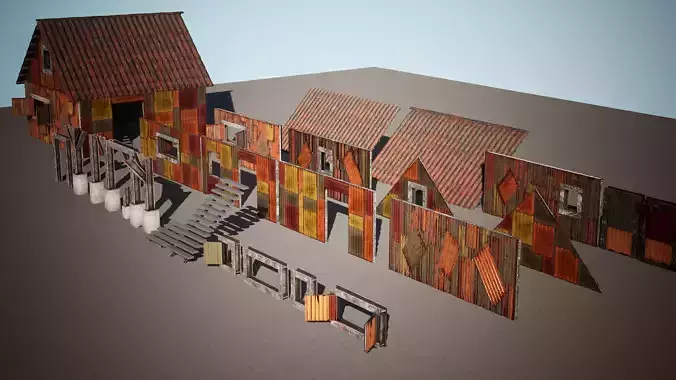 Modular Iron House 27 Assets