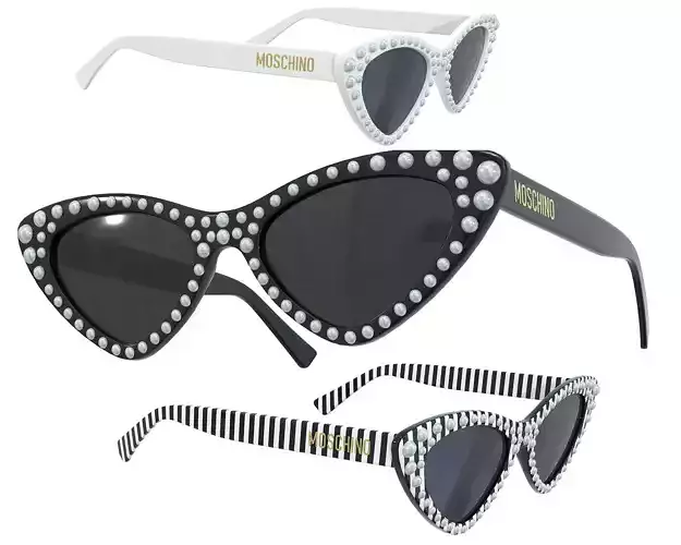 Moschino Cat Eye Sunglasses With Pearls