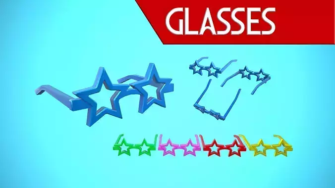 GLASSES 02 - CARTOON STYLIZED Low-poly 3D model