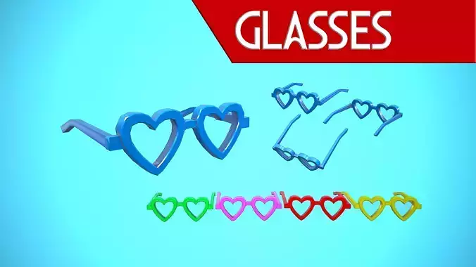 GLASSES 03 - CARTOON STYLIZED Low-poly 3D model