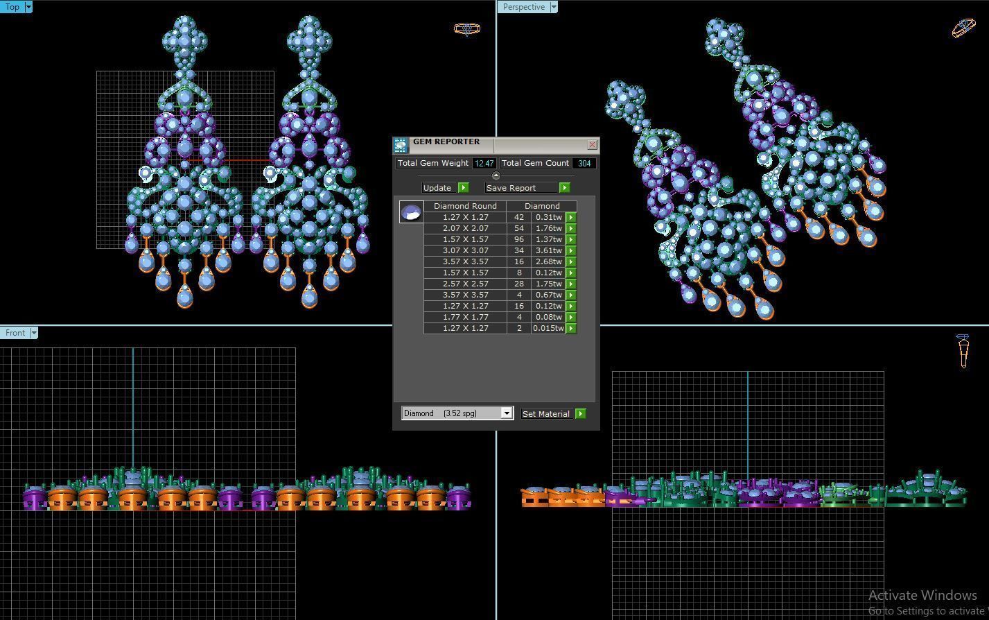 women earing 3D print model_1