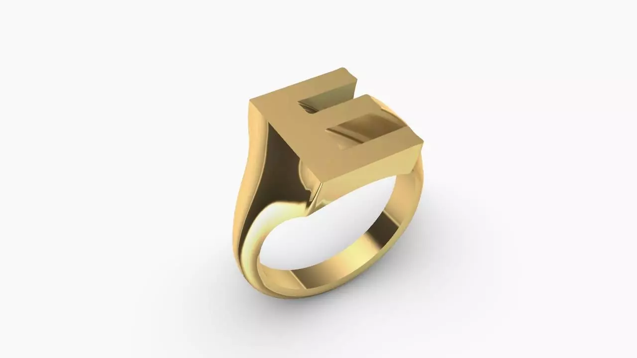initial e ring 001 us size 9 3D print model_0