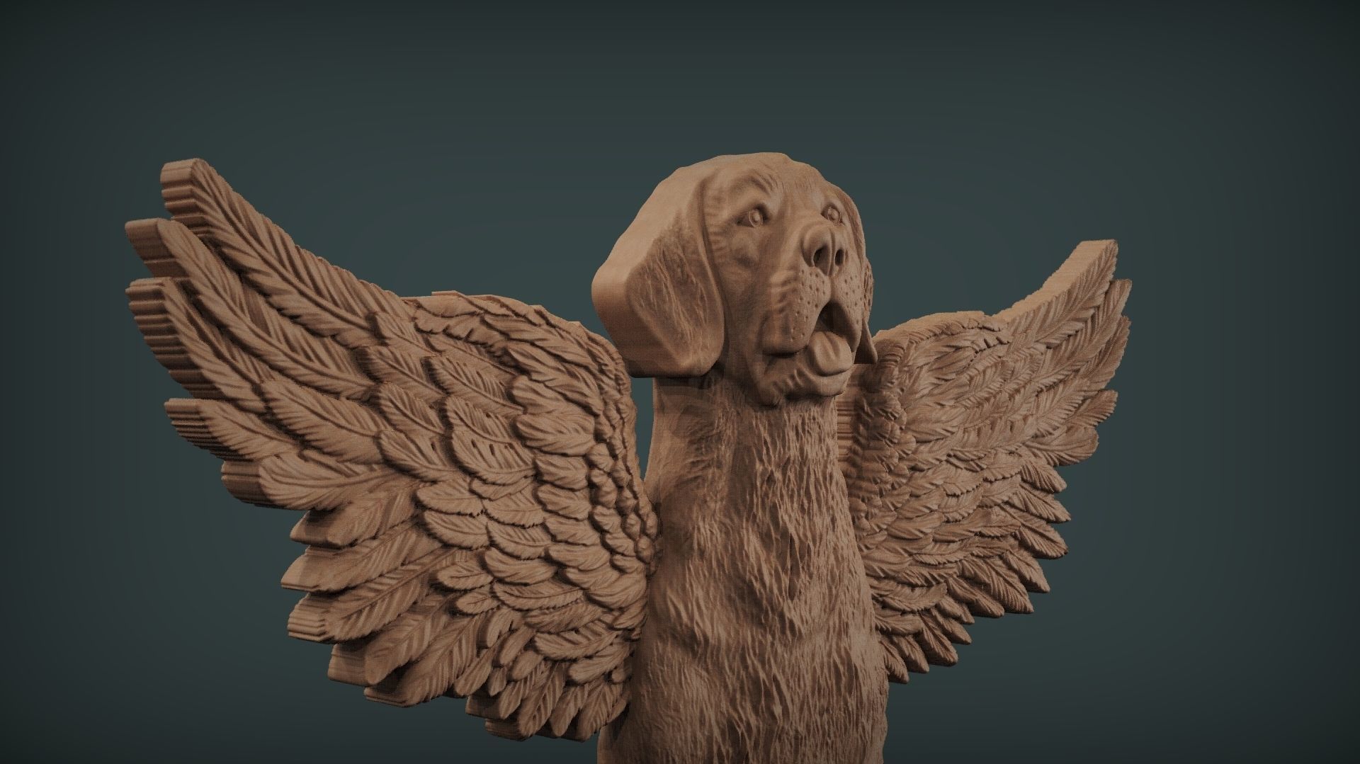 Winged Dog 3D print model_1
