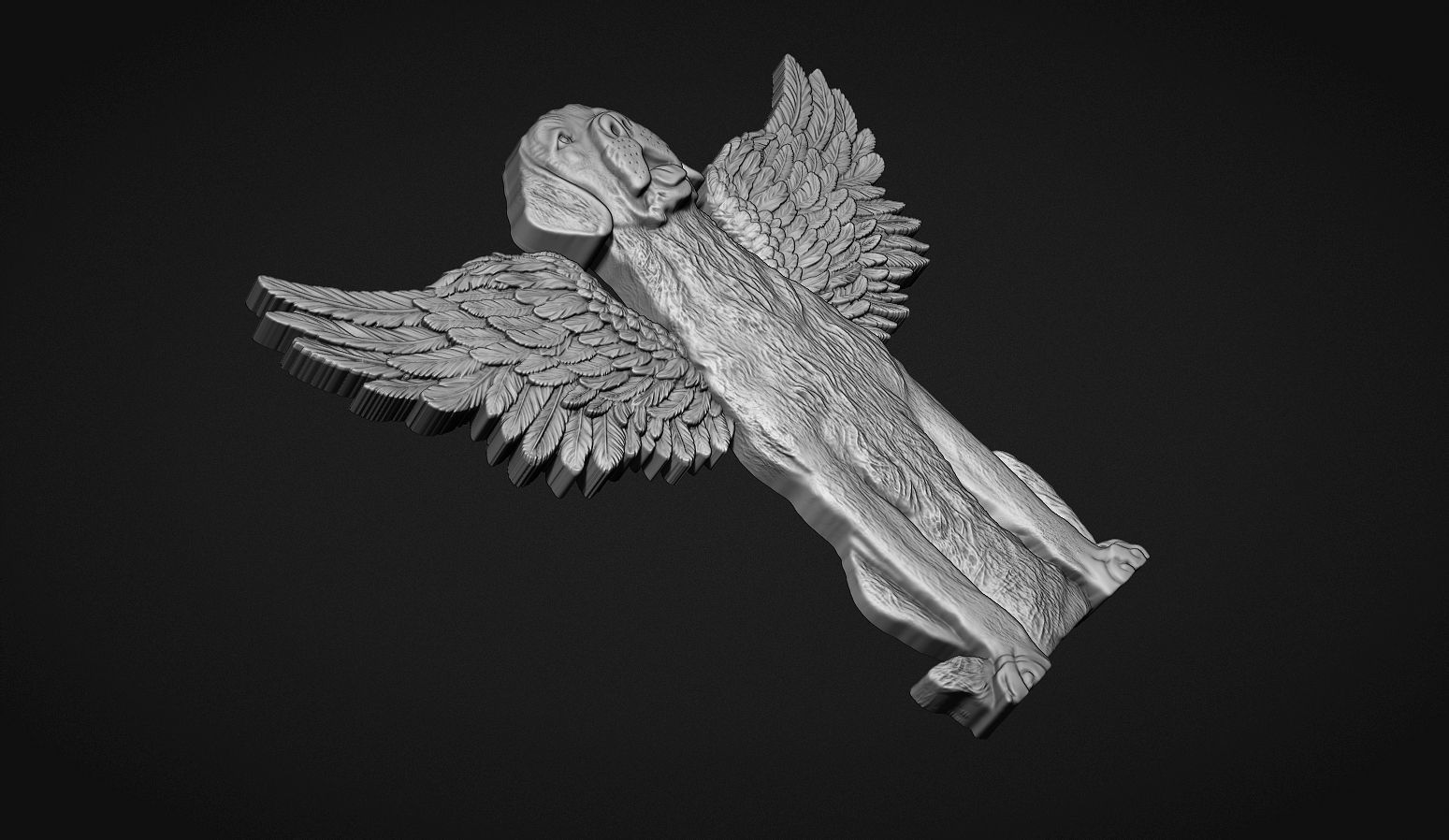 Winged Dog 3D print model_6