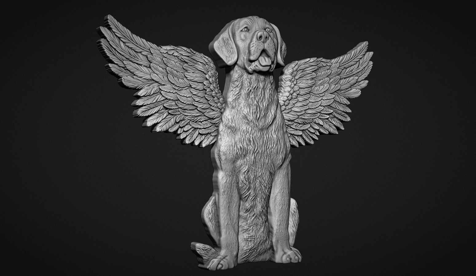 Winged Dog 3D print model_3