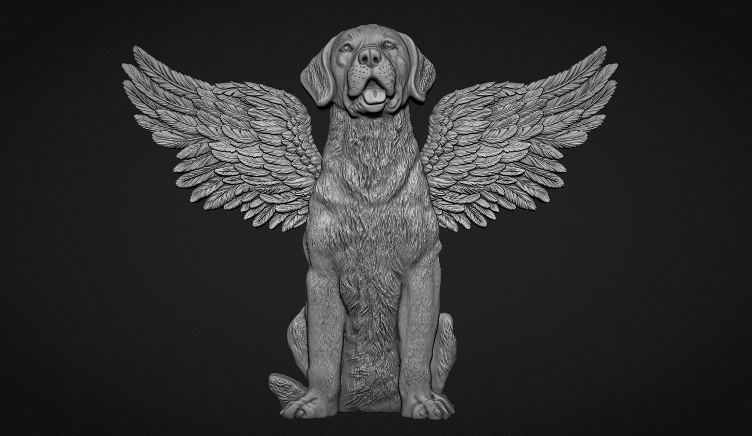 Winged Dog 3D print model_2