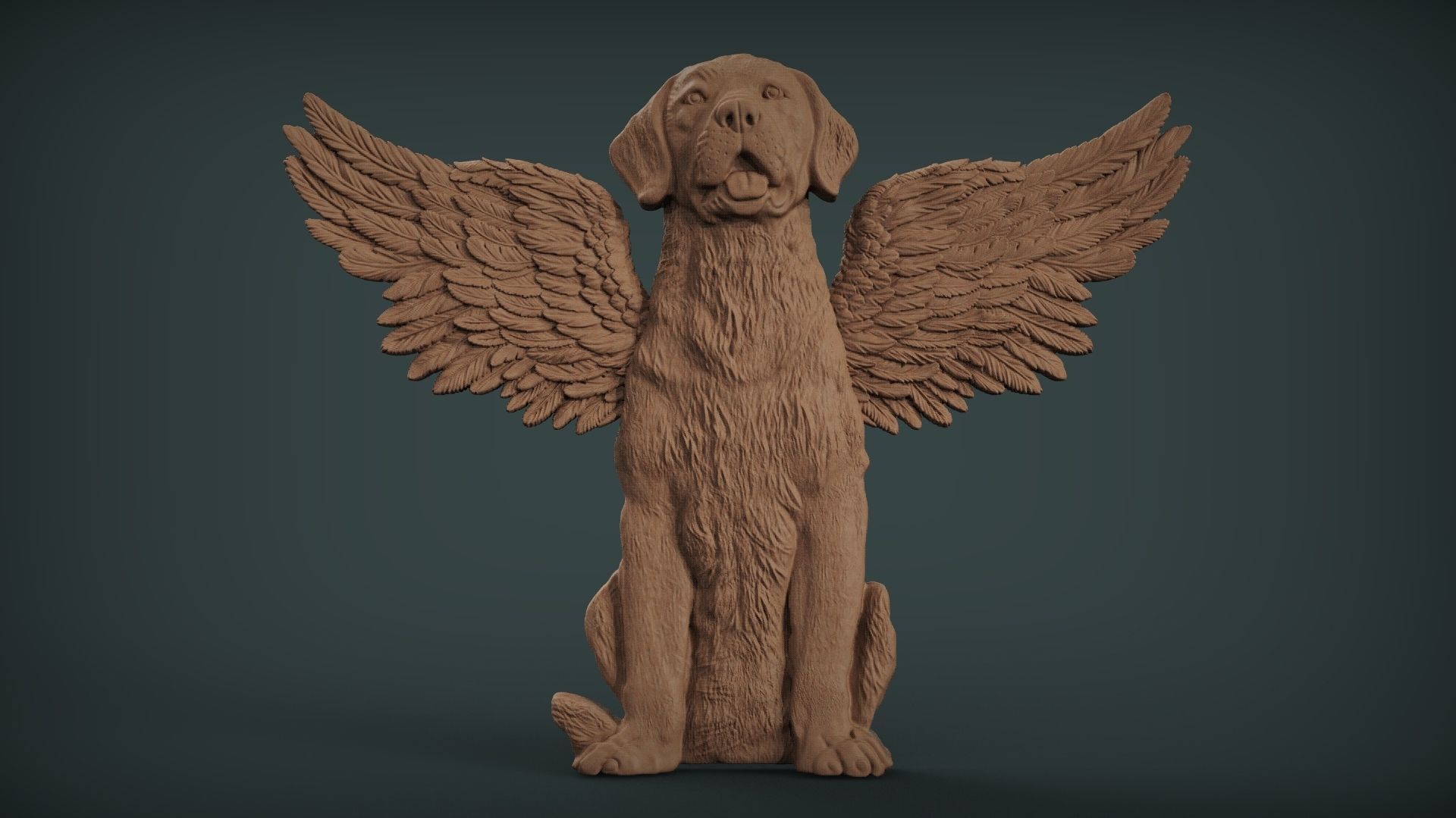 Winged Dog 3D print model_11