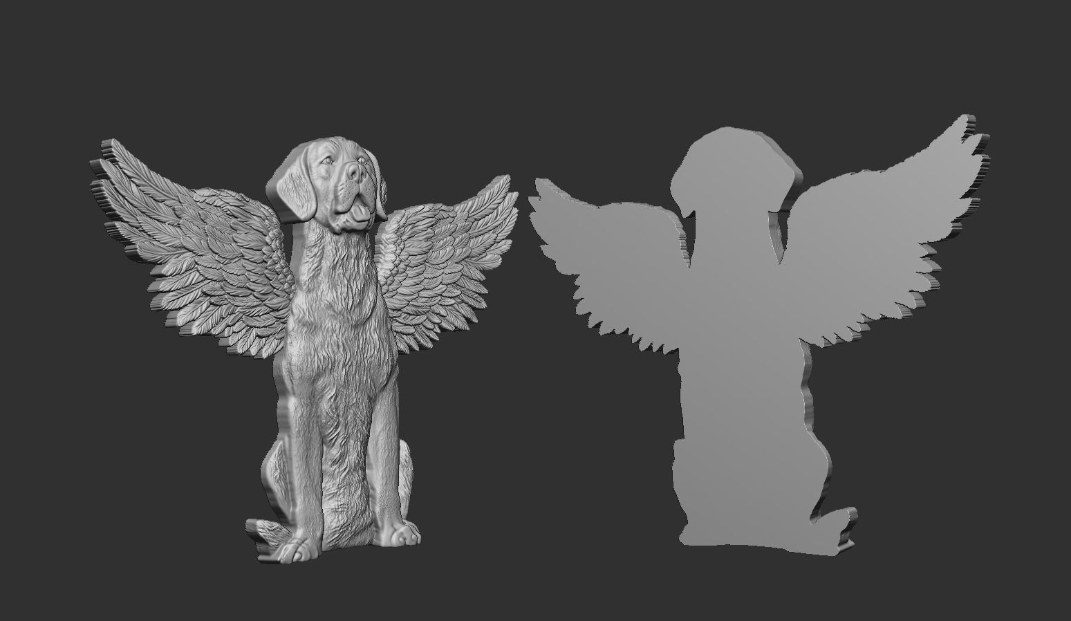 Winged Dog 3D print model_7