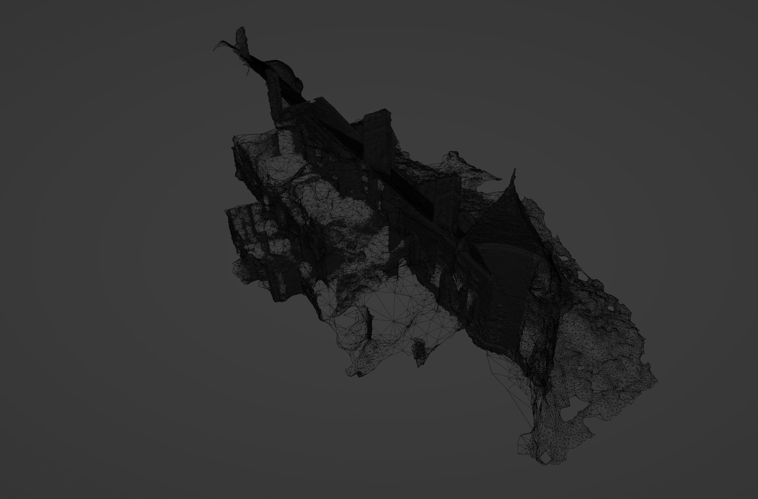 Abandoned Chateau Facade Photoscan 3D model_12