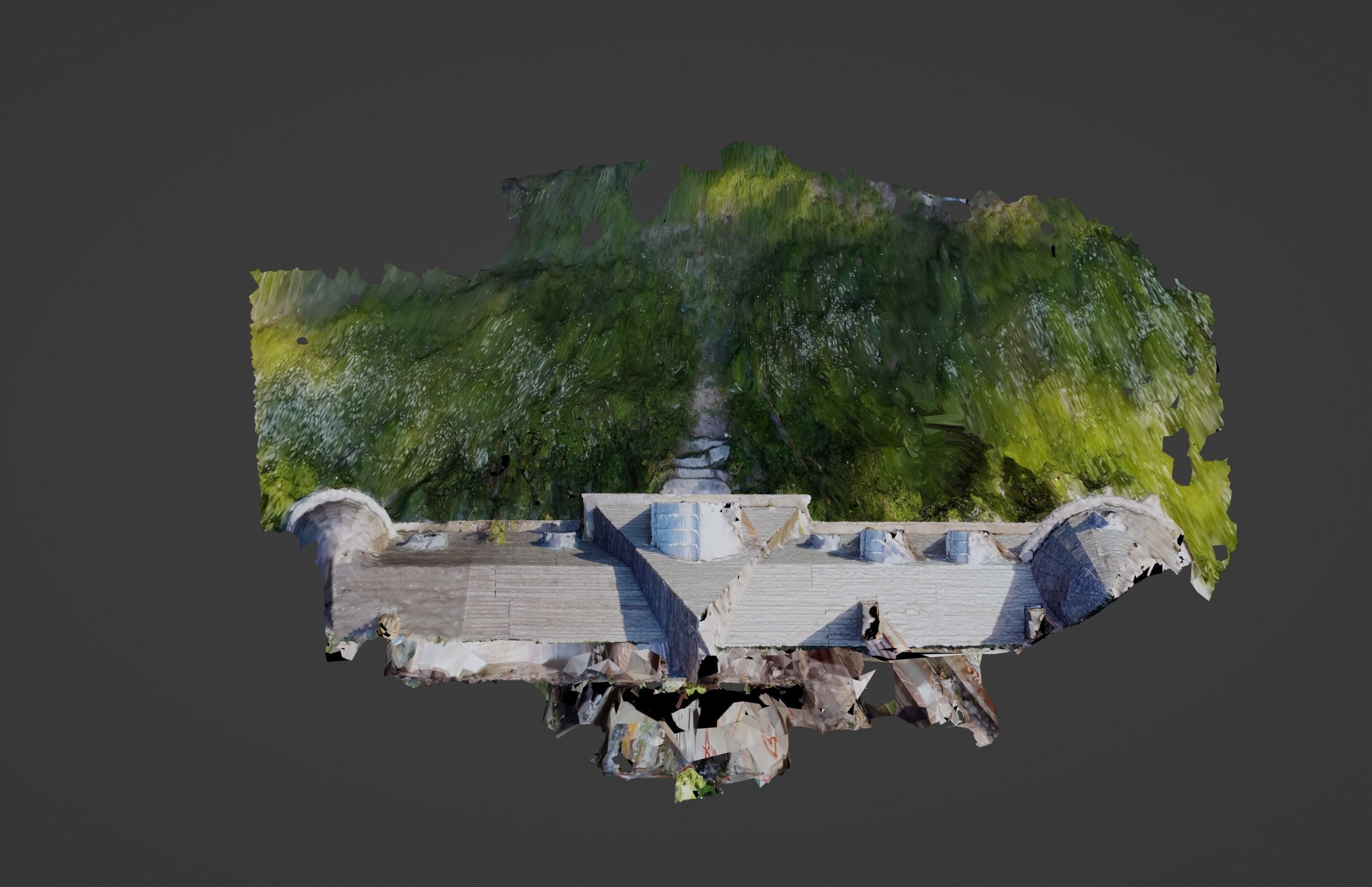 Abandoned Chateau Facade Photoscan 3D model_9