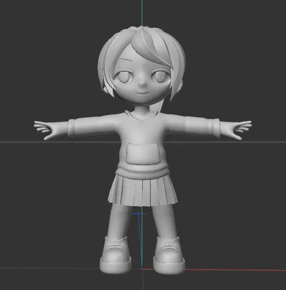 Little Girl Low-poly 3D model_0