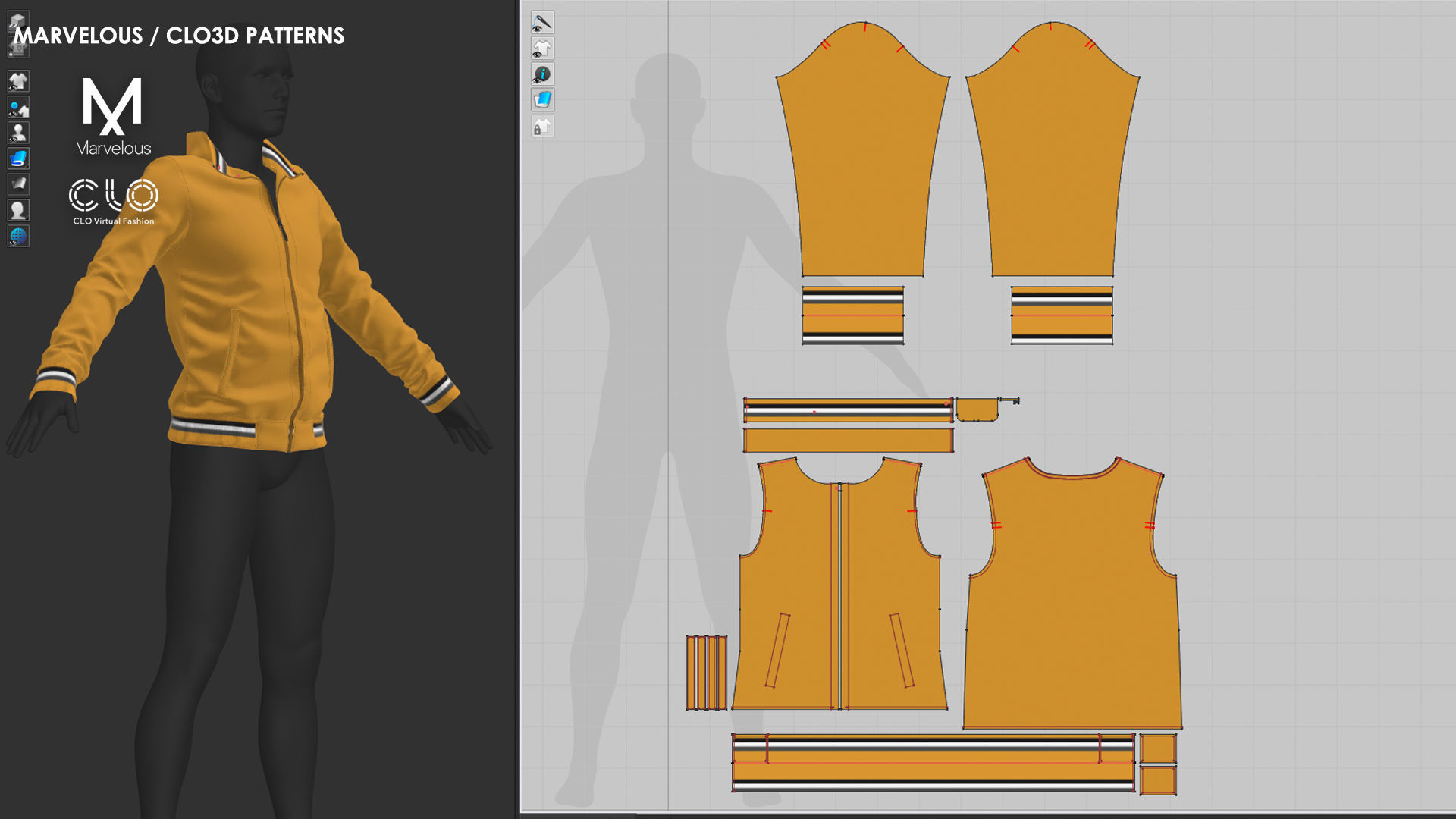 Mens Jacket 1 - Marvelous - CLO Project file 3D model | CGTrader