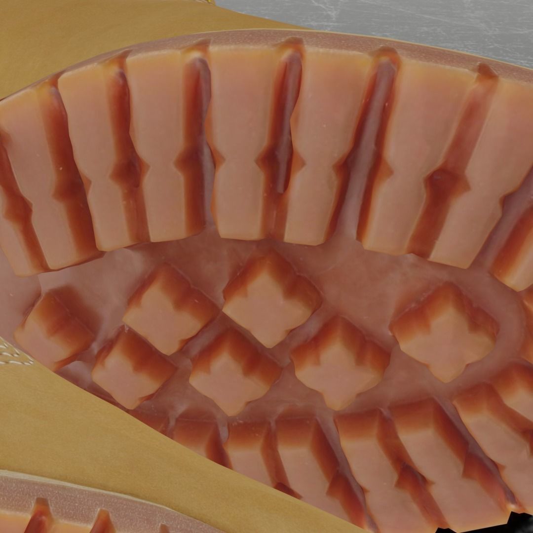 TIMBERLAND 3D SHOES - CAMEL Low-poly 3D model_9