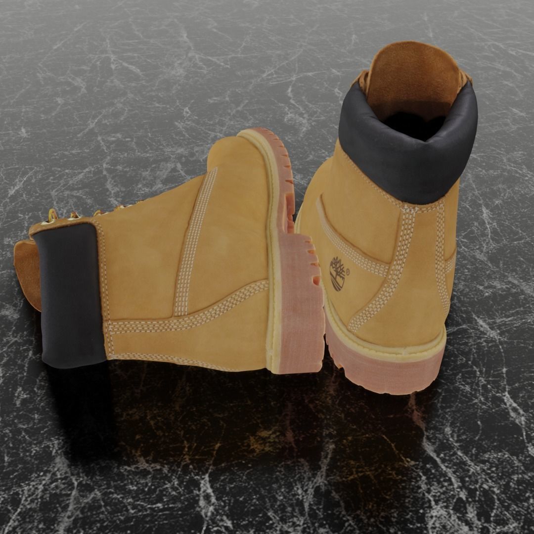TIMBERLAND 3D SHOES - CAMEL Low-poly 3D model_5